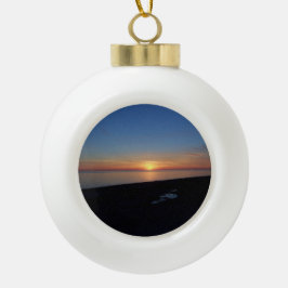ミシガンサンセット湖 セラミックボールオーナメント