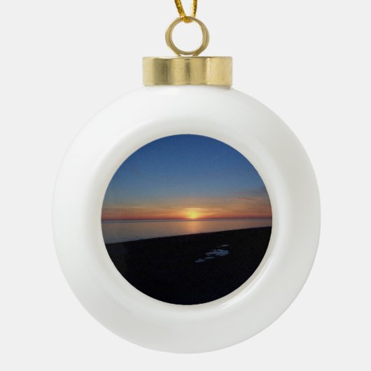 ミシガンサンセット湖 セラミックボールオーナメント (正面)