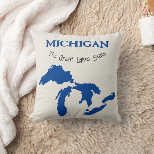 ミシガンザレイク素晴らしス州"装飾用クッション クッション (ブランケット)