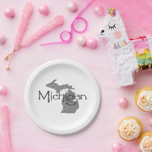 ミシガンシェイプグレーミシガンダー紙パーティー ペーパープレート (パーティー)