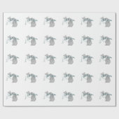 ミシガンシェイプヴィンテージグレータイポグラフィ文字 ラッピングペーパー (フラット)