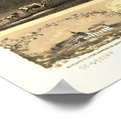 ミシガンシティインディアナ1869アンティークパノラママップ ポスター (角)