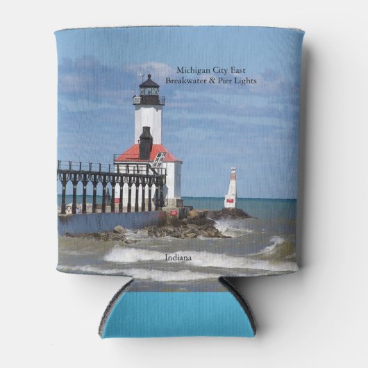ミシガンシティイーストピアヘッド&防波堤ライト 缶クーラー (正面)