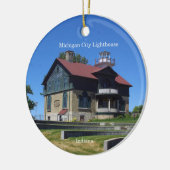 ミシガンシティライトハウスサークルオーナメント セラミックオーナメント (左)