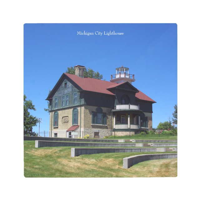 ミシガンシティライトハウスメタルウォールアート メタルプリント (正面)