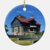 ミシガンシティライトハウズラウンドオーナメント セラミックオーナメント (裏面)