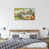 ミシガンシティ，インディアナ – ラージ・レター・シーン キャンバスプリント (インサイチュ (寝室))