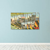 ミシガンシティ，インディアナ – ラージ・レター・シーン キャンバスプリント (インサイチュ (ウッドフロア))