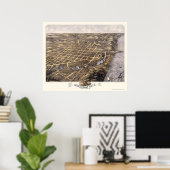 ミシガンシティ， INパノラママップ – 1869b ポスター (ホームオフィス)