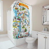 ミシガンシャワーカーテンの地図 シャワーカーテン (インサイチュ)