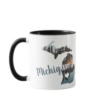 ミシガンシルエットウィズタイポグラフィ