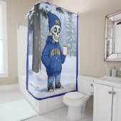 ミシガンスケルトンとコーヒー シャワーカーテン (インサイチュ)