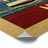 ミシガンセイボートヴィンテージトラベル ポスター (角)