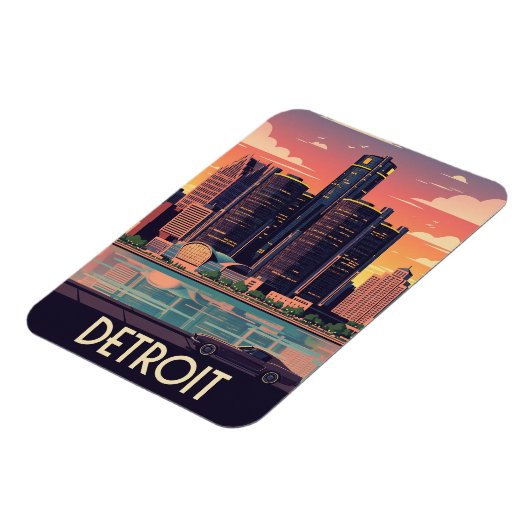 ミシガンデトロイト旅行 マグネット (左側)