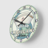ミシガンナース ラウンド壁時計 (傾斜)