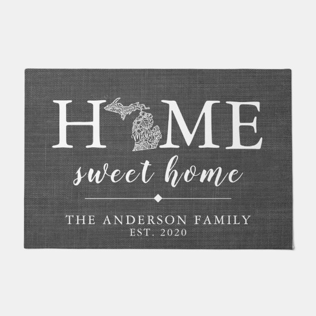 ミシガンパーソナライズされた州 ドアマット (正面)