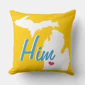 ミシガンヒム州グルームズ任意のカラーピロー クッション (正面)