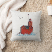 ミシガンビッグレッドライトハウス クッション (ブランケット)