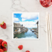 ミシガンフィッシュタウン絵画ズ スタンダードカクテルナプキン (インサイチュ)