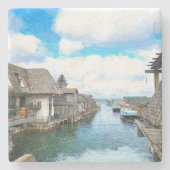 ミシガンフィッシュタウン絵画ズ ストーンコースター (正面)