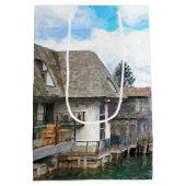 ミシガンフィッシュタウン絵画ズ ミディアムペーパーバッグ (裏面)