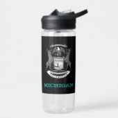 ミシガンフィットネスとミシガン州旗のコート ウォーターボトル (左面)