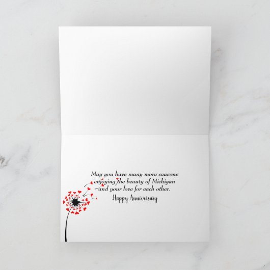 ミシガンフォーシーズンス記念日カード カード (内部)