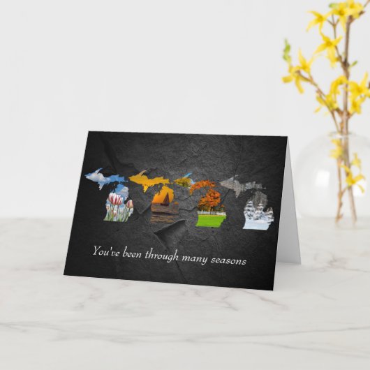 ミシガンフォーシーズンス記念日カード カード (黄色い花)