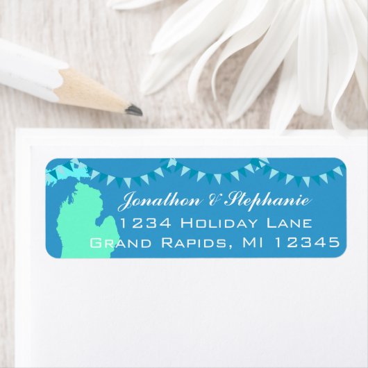 ミシガンペンダントミシガンリターンラベルのマップ ラベル (インサイチュ)