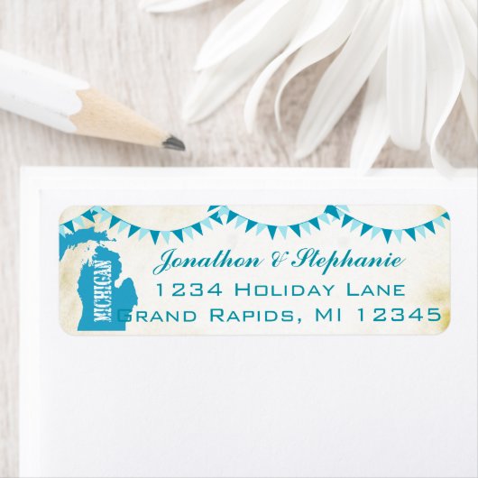 ミシガンペンダントミシガンリターンラベルのマップ ラベル (インサイチュ)