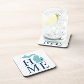 ミシガンホームアクアネイビーブルーカスタムシティハート コースター (右側)