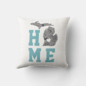 ミシガンホームウィズグレーアンドブルーポピー クッション (裏面)