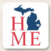 ミシガンホームカスタム赤白青シティハート コースター (正面)