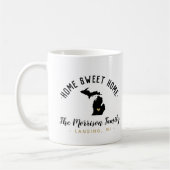 ミシガンホームスウィートホームファミリーモノグラムマグ コーヒーマグカップ (左)