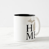 ミシガンホームベージュアンドグレイカスタムシティハート ツートーンマグカップ (正面右)