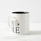 ミシガンホームベージュアンドグレイカスタムシティハート ツートーンマグカップ (正面左)
