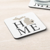 ミシガンホームベージュアンドグレーカスタムシティハート コースター (左側)