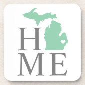 ミシガンホームミントグリーンカスタムシティハート コースター (正面)