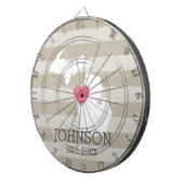 ミシガンホーム州シティマップ – カスタムウェディング ダーツボード (正面右)