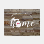 ミシガンホーム州パーソナライズされたウッド ドアマット (正面)