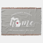 ミシガンホーム州 パーソナライズされた スローブランケット (正面)