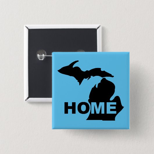 ミシガンホーム遠くに州ボタンバッジピンから 缶バッジ (正面&裏面)