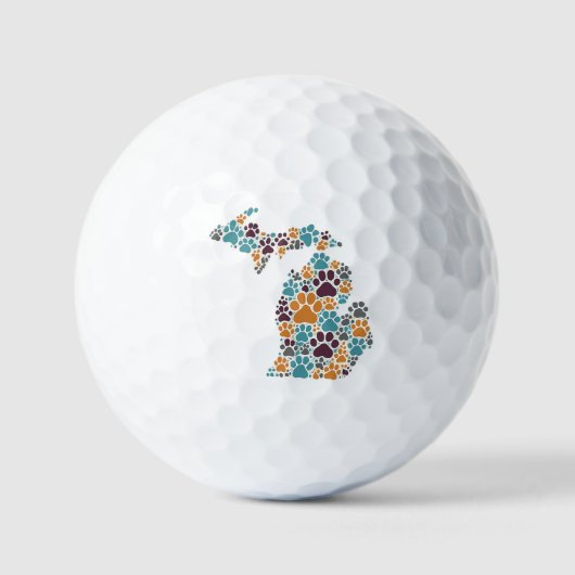 ミシガンポーが3パックのゴルフボールをプリント ゴルフボール (正面)