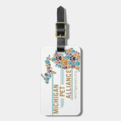 ミシガンポープリントと1つの音声ラゲージタグ ラゲッジタグ (正面縦)