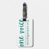 ミシガンポープリントと1つの音声ラゲージタグ ラゲッジタグ (裏面縦)