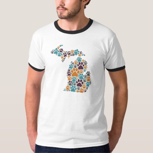 ミシガンポープリントリンガーシャツ Tシャツ (正面)