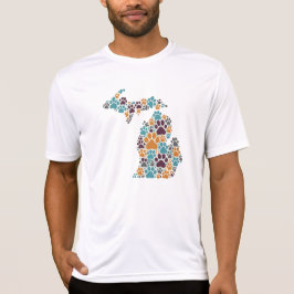 ミシガンポー印刷スポーツテック Tシャツ