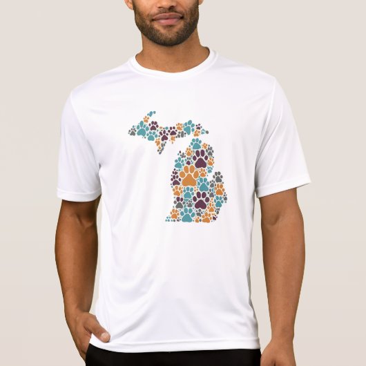 ミシガンポー印刷スポーツテック Tシャツ (正面)