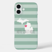 ミシガンマップホーム州ラブカスタムズハート Case-Mate iPhoneケース (裏面)