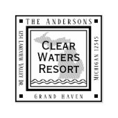 ミシガンマップレイクハウス差出人住所スクエア セルフインキングスタンプ (デザイン)